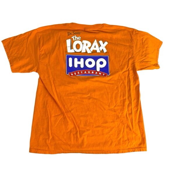 Dr. Seuss' The Lorax IHOP Restaurant Orange T-Shirt Promotional Size XL 157 - Picture 4 of 5